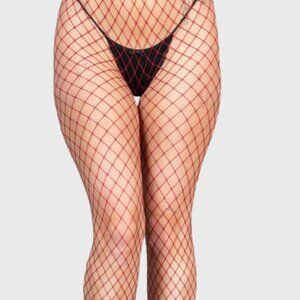 Killstar Caught Up Burgundy Fishnet Leggings One Size NEW